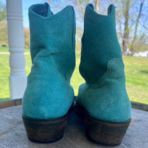 ROPER Turquoise Suede Leather Ankle Boots Newly Cleaned - Picture 4 of 12